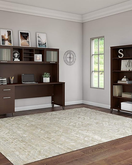 Bush Furniture Somerset 72W Office Desk with Drawers in Mocha Cherry - LeafyLoom