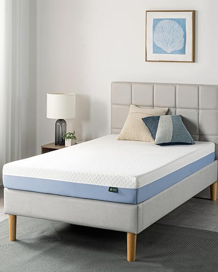ZINUS 6 Inch Cooling Essential Memory Foam Mattress [New Version], Twin, Fiberglass Free, Medium Feel, Cooling Airflow Memory Foam, Certified Safe Foams & Fabric, Mattress in A Box - LeafyLoom