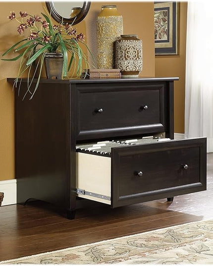 Sauder Edge Water Lateral File, L: 33.31" x W: 23.47" x H: 29.37, Estate Black finish - LeafyLoom
