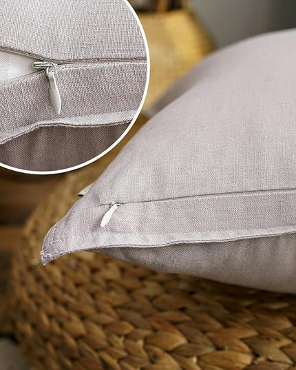 Jeanerlor Solid Cotton Linen Decoration Toss Throw Pillow Sham Cushion Case Special Pillow Cover Delicate Decorative Pillowcase for Bed/Chair/Couch, 18"x18"(45 x 45cm),2 Packs, Silver Grey - LeafyLoom