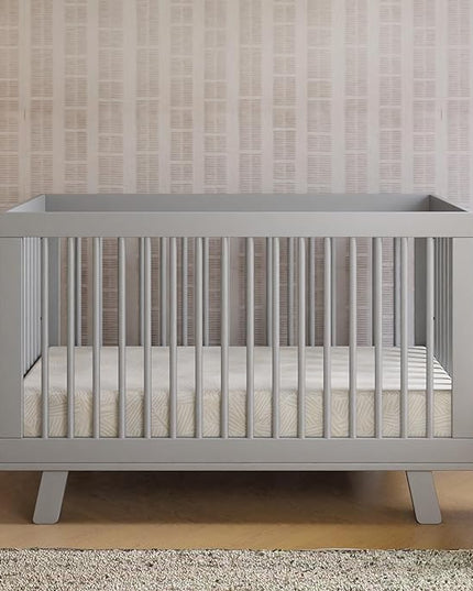 Babyletto Hudson 3-in-1 Convertible Crib with Toddler Bed Conversion Kit in Grey, Greenguard Gold Certified - LeafyLoom