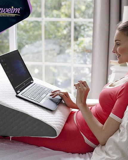Adjustable Bed Wedge Pillow for Sleep Apnea, Gerd, Acid Reflux, Post Surgery, Heartburn - Foam Wedge Pillow for Back Pain Relief, Sleep Apnea Pillow Wedge or Bed Wedge Pillow for Sleeping for Seniors - LeafyLoom