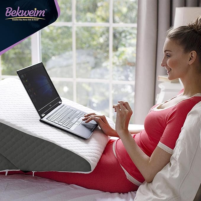 Adjustable Bed Wedge Pillow for Sleep Apnea, Gerd, Acid Reflux, Post Surgery, Heartburn - Foam Wedge Pillow for Back Pain Relief, Sleep Apnea Pillow Wedge or Bed Wedge Pillow for Sleeping for Seniors - LeafyLoom