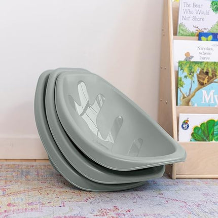 ECR4Kids Leaf Floor Seat, Rocker Chair, Grey, 6-Piece - LeafyLoom