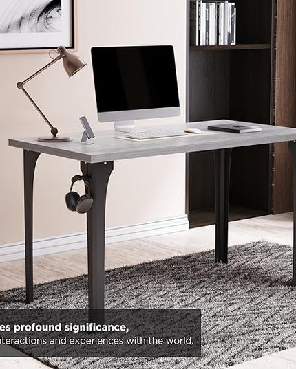 Home Office Computer Desk 47.2x23.6 inch gaming Desk, Modern and Minimalist home office desk, Home Office Desks, Study Desk, Craft table Black Metal Designed Frame, White Board color. - LeafyLoom