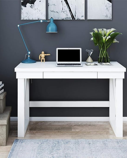 Ameriwood Home Crestwood, White Computer Desk, - LeafyLoom