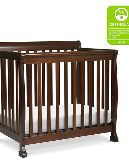DaVinci Kalani 4-in-1 Convertible Mini Crib in Espresso | Greenguard Gold Certified - LeafyLoom