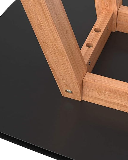 bonVIVO Small Coffee Table - Franz Designer Low Coffee Table with Wooden Frame for Small Spaces and Storage, Small Desk, Living Room Furniture for Men and Women - Black - LeafyLoom