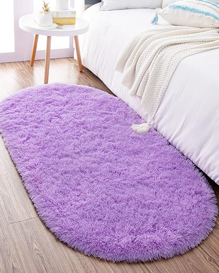 Noahas Ultra Soft Fluffy Bedroom Rugs Kids Room Carpet Modern Shaggy Area Rugs Home Decor 2.6' X 5.3', Purple - LeafyLoom