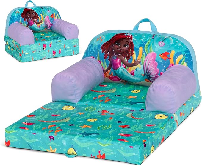 Delta Children Cozee Buddy Flip-Out Kids Chair, Disney Junior’s Ariel - LeafyLoom