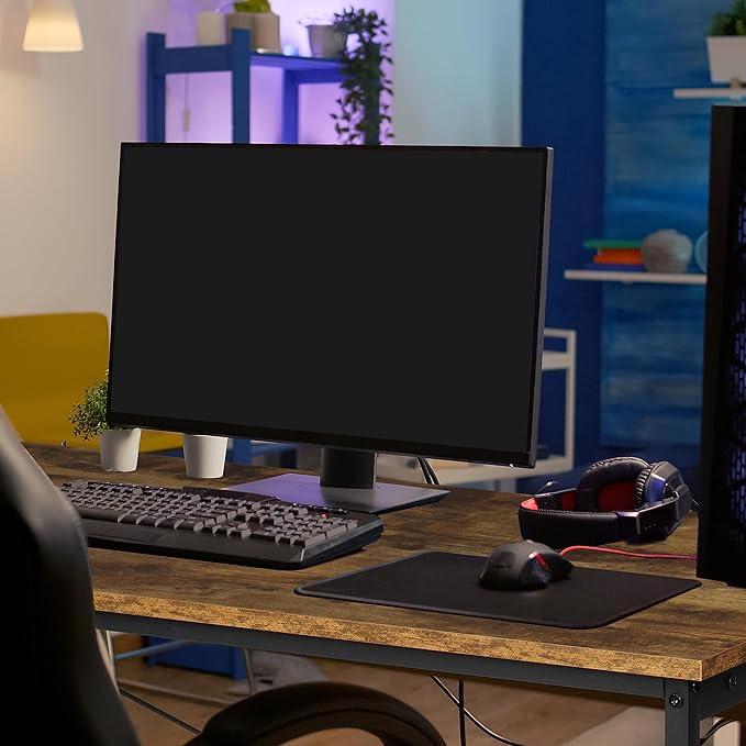 YSSOA 40/47 Inch Computer, Modern Simple Style Home Office, Study Student Writing, Vintage Wooden Desk, Brown - LeafyLoom