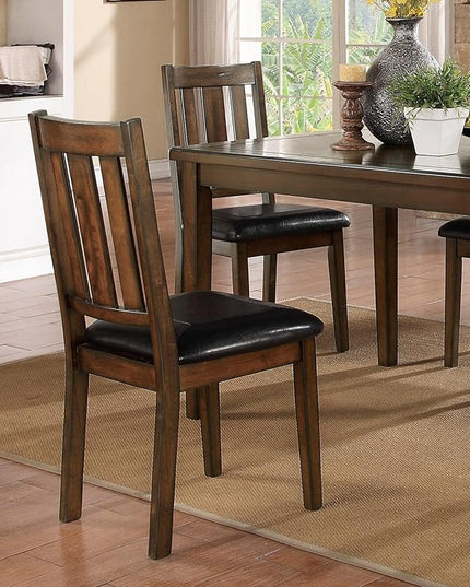 NicBex Dining Table Set for 4 Kitchen Table Set 5Pc Dining Set Wooden Furniture Kitchen Set with 1 Table and 4 Faux Leather Upholstery Chairs for Kitchen, Bar, Living Room, Brown Mix - LeafyLoom