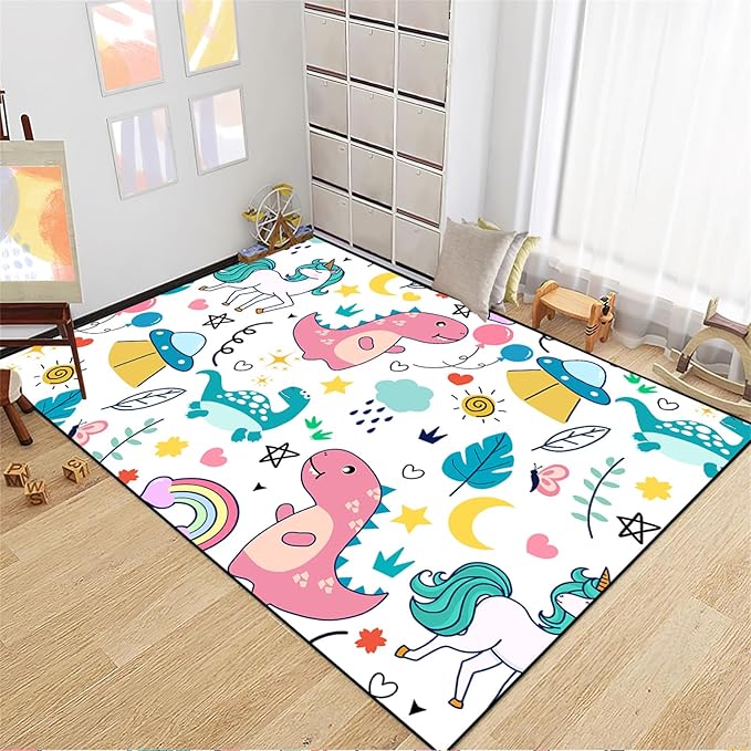 Dinosaur Rugs for Boys Bedroom - Dinosaur Room Decor for Boys Kids Area Rug Dinosaur Rug Boys Rugs for Bedroom Dinosaur Carpet Rugs Kids Play Rugs Cute Cartoon Dinosaur Decor,2'5''×4' - LeafyLoom