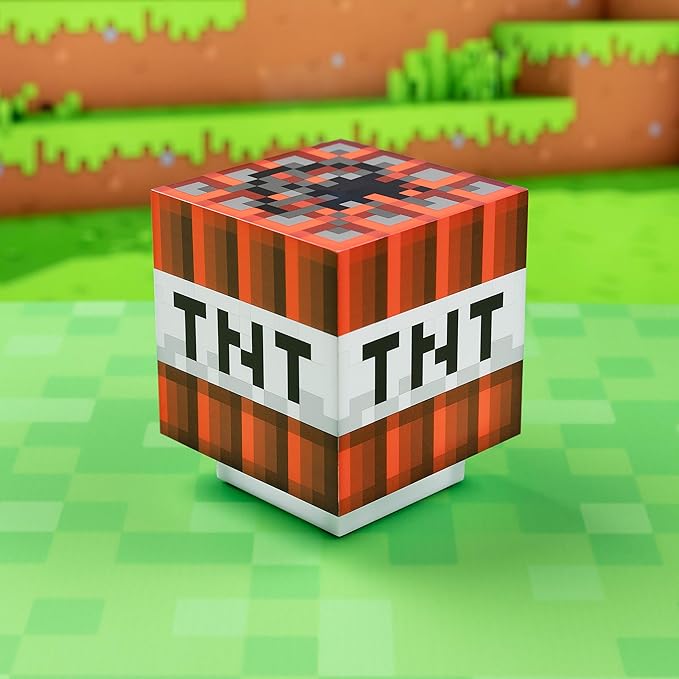 Minecraft TNT Light with Official Game Sounds, Handheld Night Light & Fun Minecraft Toy for Kids, Minecraft Room Decor - LeafyLoom