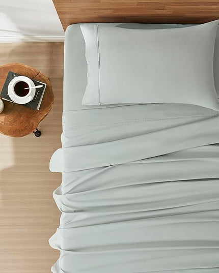UGG 20931 Alahna Twin XL Bed Sheets and Pillowcases 3-Piece Set Sleep in Luxury Machine Washable Deep Pockets Wrinkle-Resistant Breathable Cozy Comfort Silky Cooling Sheets, Twin XL, Mineral - LeafyLoom