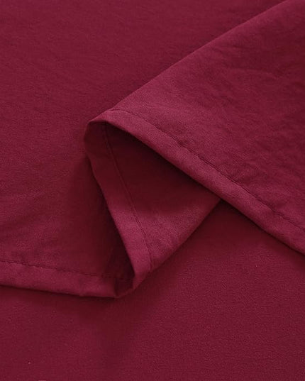 NTBAY Twin Comforter Set with Sheets, 5 Pieces Soft and Breathable Twin Bedding Set, Twin Bed in a Bag, Down Alternative Comforter Set Solid Color All Season, Kids Bedding Set, Wine Red - LeafyLoom