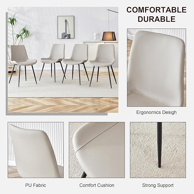 NicBex Haerin-SD-00315-LWJ Dining Chairs, 19.6"x18.5"x32.6", Light Gray - LeafyLoom