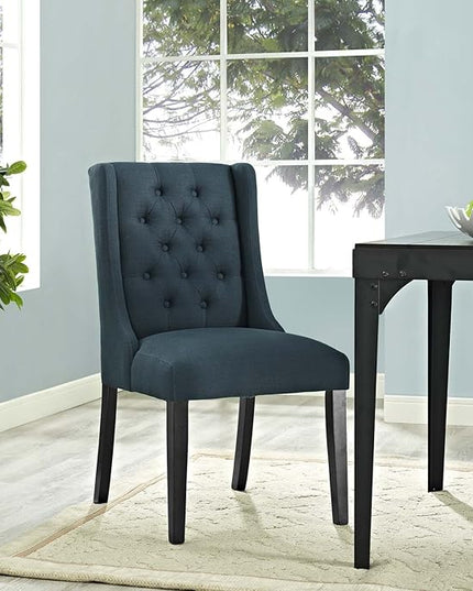 Modway Baronet Modern Tufted Upholstered Fabric Parsons Kitchen and Dining Room Chair in Azure - LeafyLoom