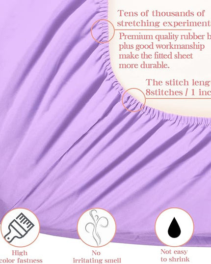 NTBAY Toddler Bedding Set - 4 Piece Soft and Breathable Crib Bedding Set for Boys and Girls, Includes Quilted Comforter, Fitted Sheet, Flat Top Sheet and Envelope Pillowcase, Lavender - LeafyLoom