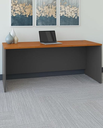 Bush Business Furniture Series C 72W Office Desk in Natural Cherry, Large Computer Table for Home and Professional Workplace - LeafyLoom