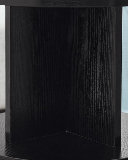 ECYIL Double Layered Independent Storage Rack, Full Circular Color Blocking Bookshelf, Suitable for Home, Office, Living Room, etc (black) - LeafyLoom