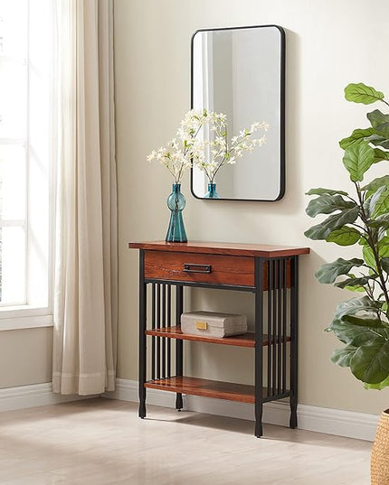 Leick Home SINCE 1912 Ironcraft Foyer Bookcase with Drawer Storage - LeafyLoom