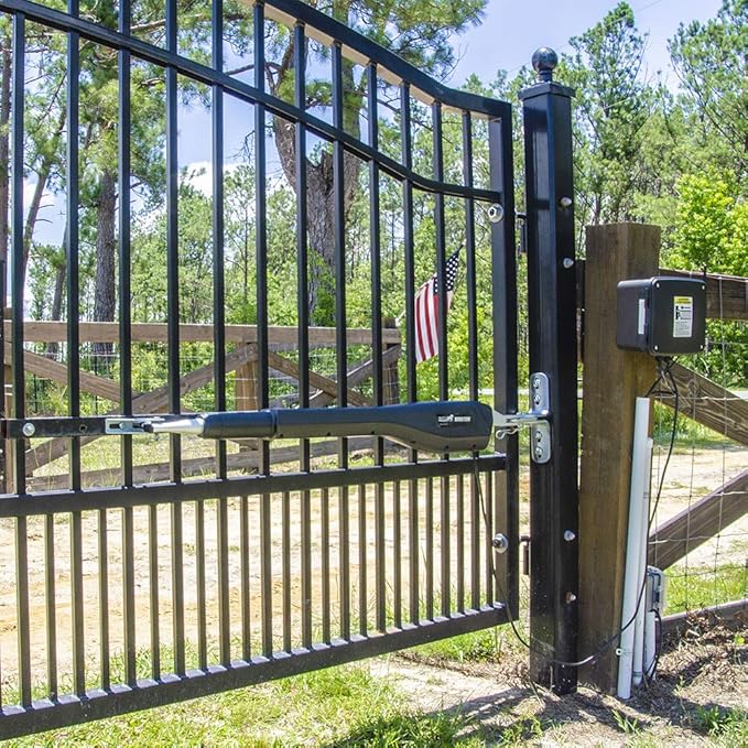 Mighty Mule MM571W-EST Heavy Duty Automatic Package Swing, Smart Bridge, Driveway Sensor, and More, Single Gate Opener, Estate, Black MightyMule