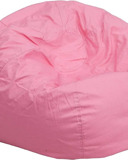Flash Furniture Dillon Small Bean Bag Chair for Kids and Teens, Foam-Filled Beanbag Chair with Machine Washable Cover, Light Pink - LeafyLoom