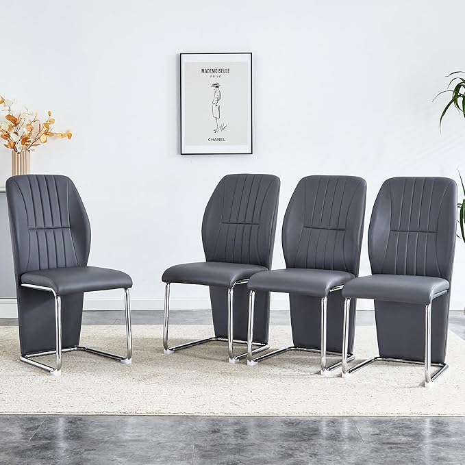 NicBex Haerin-SD-00294-LWJ Dining Chairs, 17.5"x16.6"x37.6", Gray - LeafyLoom