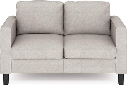 Furinno Bayonne Modern Upholstered Loveseat/Sofa Couch for Living Room, Fog - LeafyLoom