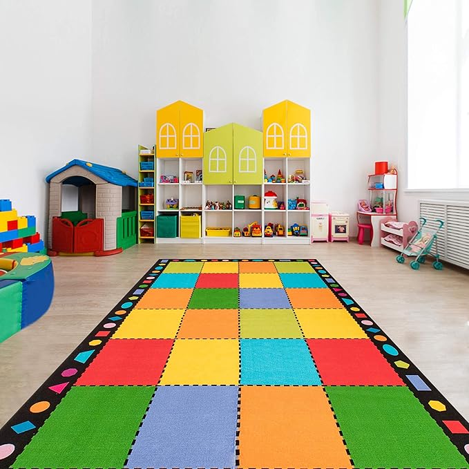 Booooom Jackson Classroom Rug, Large ClassroomSeating Rug 7'5"x13'Classroom Carpet with Non-Slip Backing, Elementary Classroom Area Rug Preschool Rug - LeafyLoom