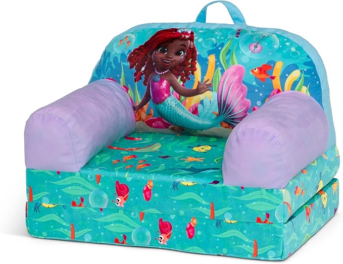 Delta Children Cozee Buddy Flip-Out Kids Chair, Disney Junior’s Ariel - LeafyLoom