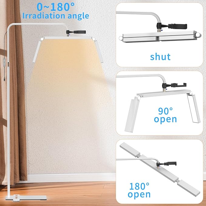 cenoz Lash Light for Eyelash Extensions, 36" Esthetician Light, Half Moon Light, Dual Arm LED Tattoo Light, Adjustable Floor LED Lamps for Makeup, Photography, Selfie, Video Recording(White) - LeafyLoom
