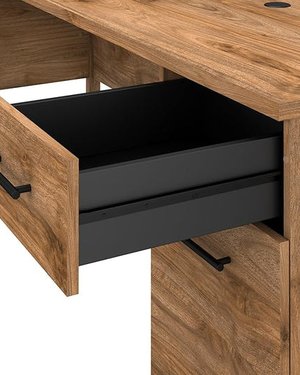 Bush Furniture Somerset Computer Drawers | Office Home Workspace | Large Desk, 72W, Fresh Walnut - LeafyLoom
