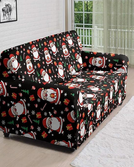 FKELYI Christmas Decorations Indoor Easy Going Stretch Sofa Slipcover Santa Claus Sofa Couch Cover Comfortable Furniture Protector L FKELYI