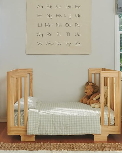 Babyletto Yuzu Convertible All-Stages Bassinet, Midi, Full-Size Crib in Natural, Greenguard Gold Certified, Portable & Adjustable with Conversion Kits and Pads Included - LeafyLoom