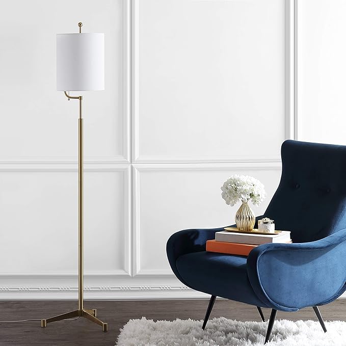 Safavieh FLL4063A Lighting Ezekiel Brass Gold 62-inch (LED Bulb Included) Floor Lamp - LeafyLoom
