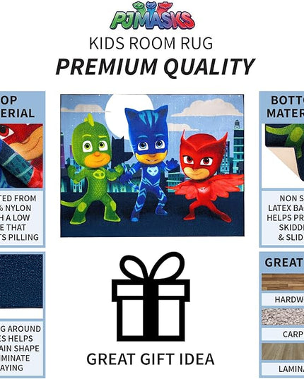 Franco Kids Room Non Slip Area Rug, 69 in x 52 in, PJ Masks - LeafyLoom