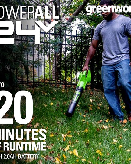 Greenworks 24V (90 MPH / 320 CFM / 125+ Compatible Tools) Cordless Axial Leaf Blower, Tool Only - LeafyLoom