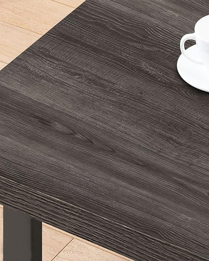 IBF Industrial Grey Coffee Table, Modern Simple Wood and Metal Center Table, Minimalist Rectangle Wooden Living Room Table, Vintage Rustic Cocktail Tea Table for Home Bedroom, Dark Gray Oak, 39 inch - LeafyLoom
