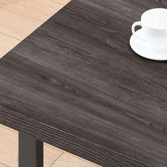 IBF Industrial Grey Coffee Table, Modern Simple Wood and Metal Center Table, Minimalist Rectangle Wooden Living Room Table, Vintage Rustic Cocktail Tea Table for Home Bedroom, Dark Gray Oak, 39 inch - LeafyLoom