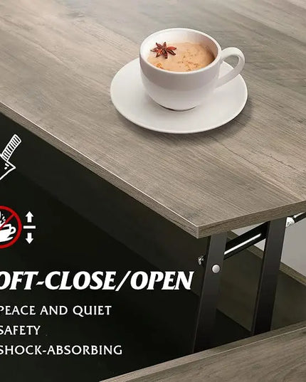 WLIVE Coffee Table, 39" Lift Top Coffee Table with Hidden Compartment and Sorage Drawers for Living Room,Grey - LeafyLoom