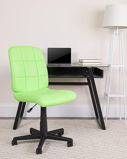 Flash Furniture Clayton Mid-Back Green Quilted Vinyl Swivel Task Office Chair - LeafyLoom