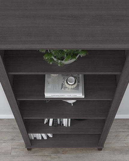 Bush WC81565 Somerset 5-Shelf 65-Inch H Bookcase, Storm Gray - LeafyLoom