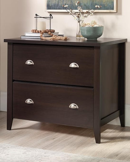 Sauder Summit Station 2-Drawer Lateral File Cabinet, L: 33.86" x W: 20.87" x H: 29.02", Cinnamon Cherry finish - LeafyLoom