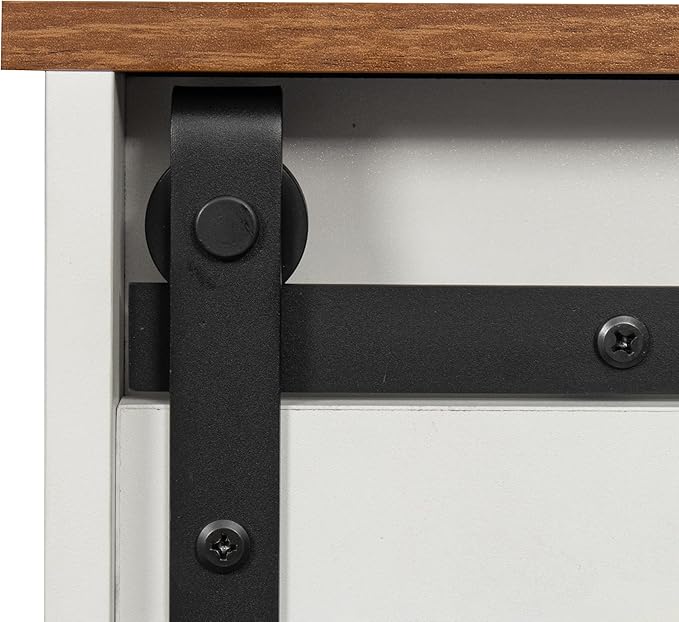 NicBex TV Stand for 65 Inch TV Farmhouse TV Media Console Table with Adjustable Shelves,Entertainment Center with Storage for Living Room,Bedroom,59 Inch,Distressed White&Rustic - LeafyLoom
