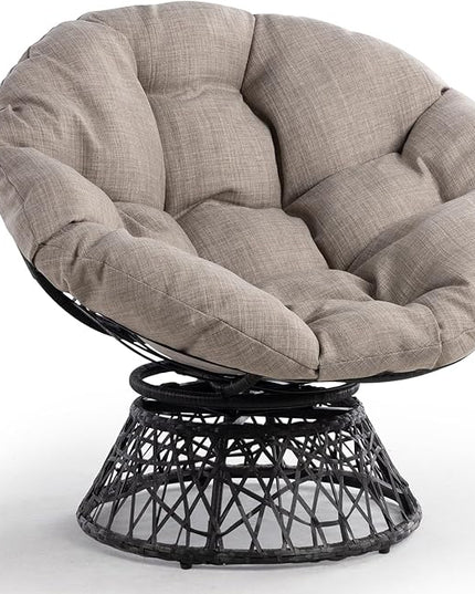 Bme Papasan Chair, Silver clound - Black Base - LeafyLoom