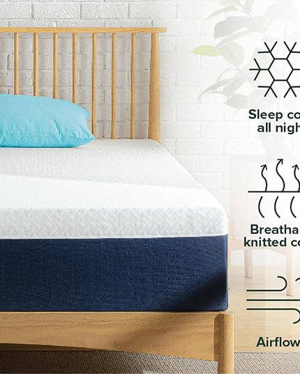 ZINUS 10 Inch Cooling Comfort Hybrid Mattress [New Version], King, Fiberglass Free, Medium Firm Feel, Motion Isolation, Certified Safe Foams & Fabric, Mattress in A Box - LeafyLoom