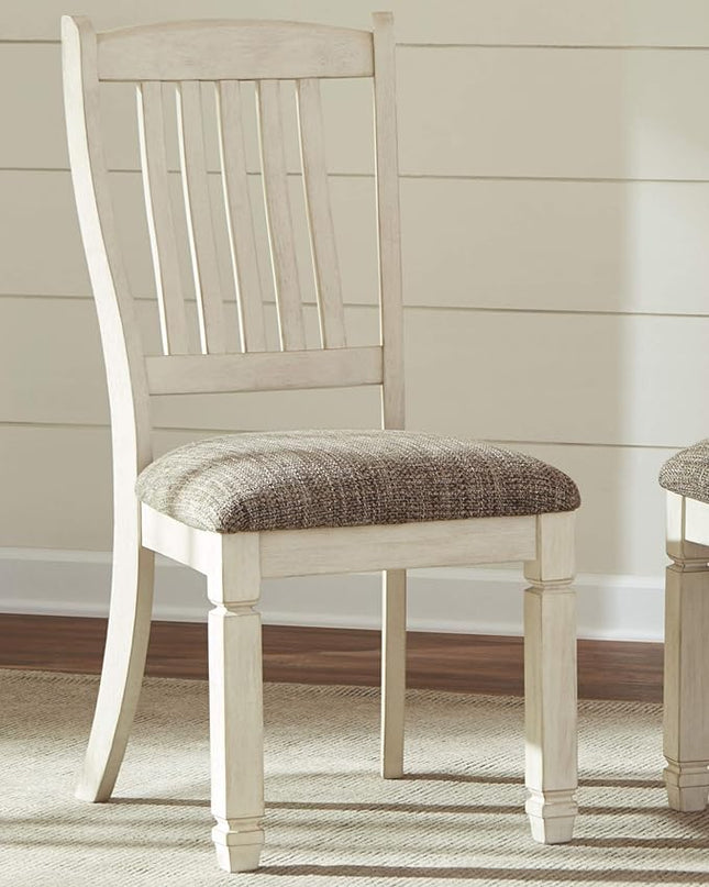 Signature Design by Ashley Bolanburg 20" Upholstered Dining Room Chair, Set of 2, Antique White - LeafyLoom