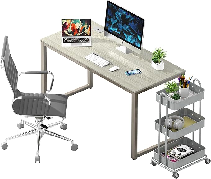 SHW 48" Home Office Computer Desk, Maple - LeafyLoom